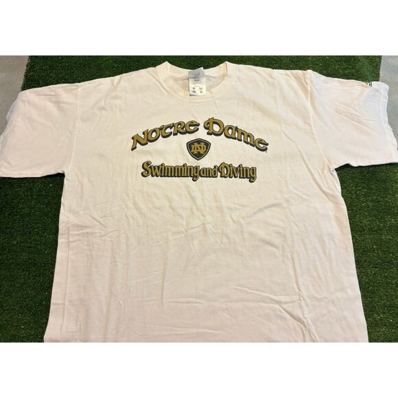 Vintage Notre Dame Fighting Irish shirt mens XL white adidas swimming diving S - Picture 4 of 11